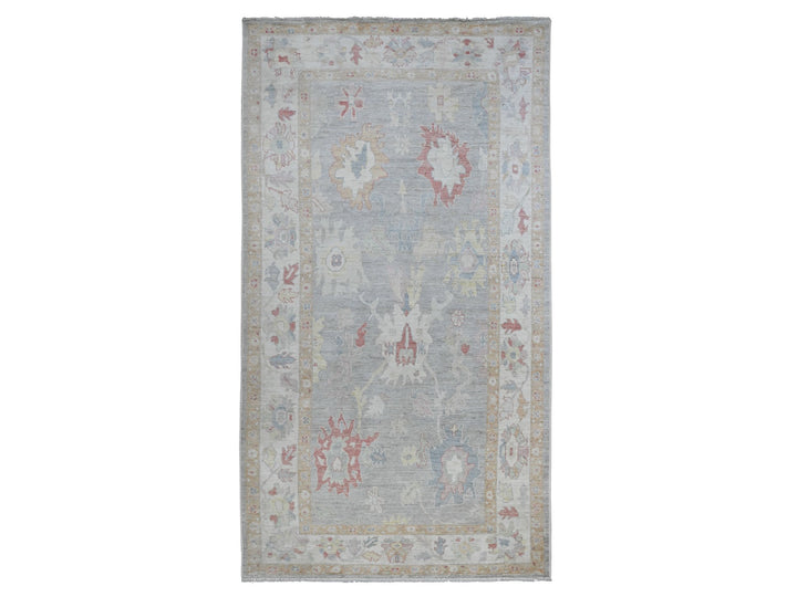 6'2" x 11'10" New Hand Knotted Grey Wool Runner Oriental Rug - MOA10220772