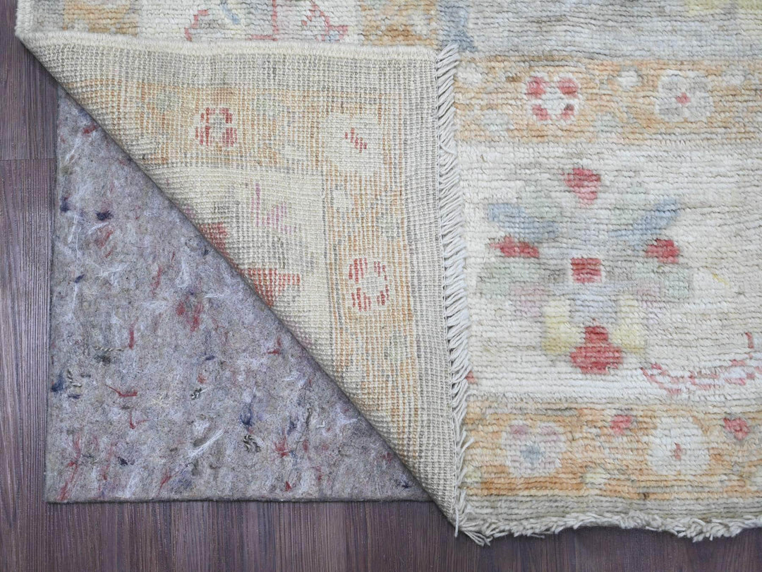 6'2" x 11'10" New Hand Knotted Grey Wool Runner Oriental Rug - MOA10220772