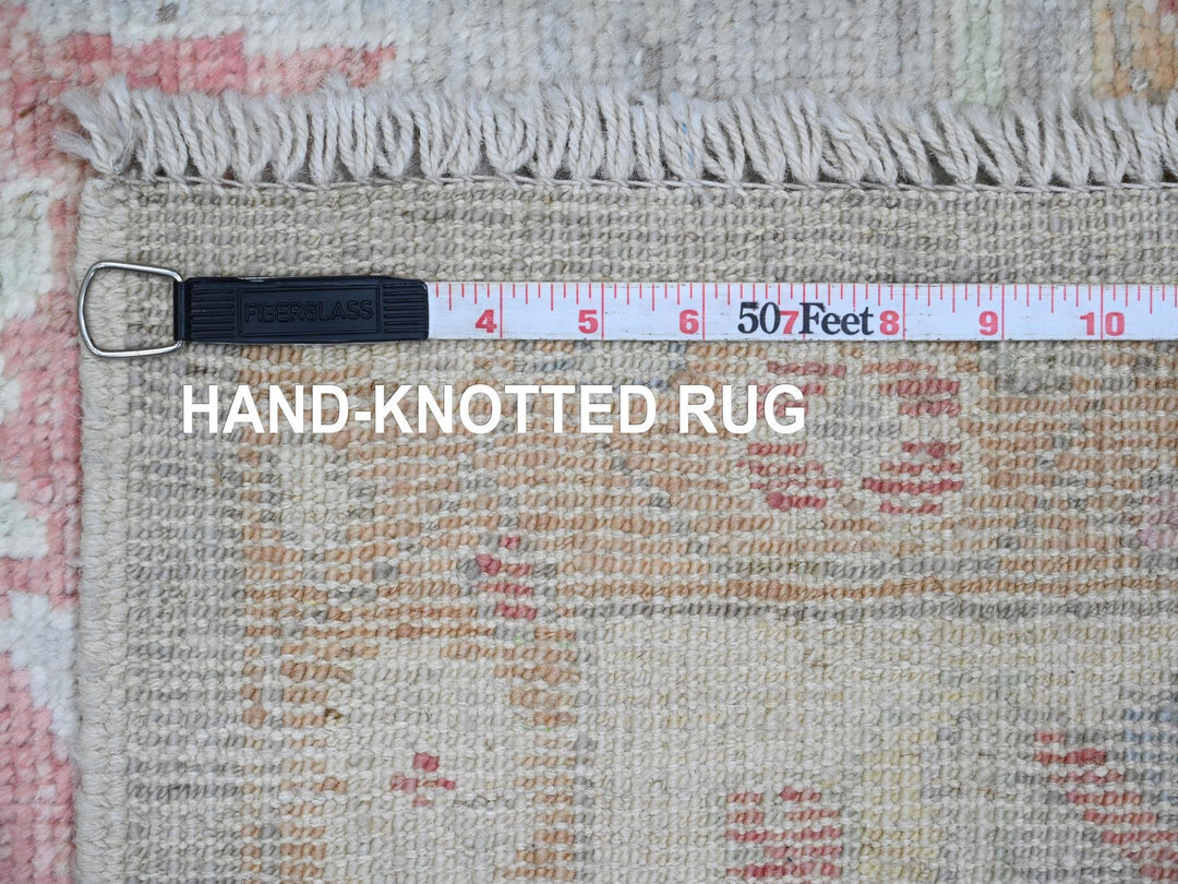 6'2" x 11'10" New Hand Knotted Grey Wool Runner Oriental Rug - MOA10220772