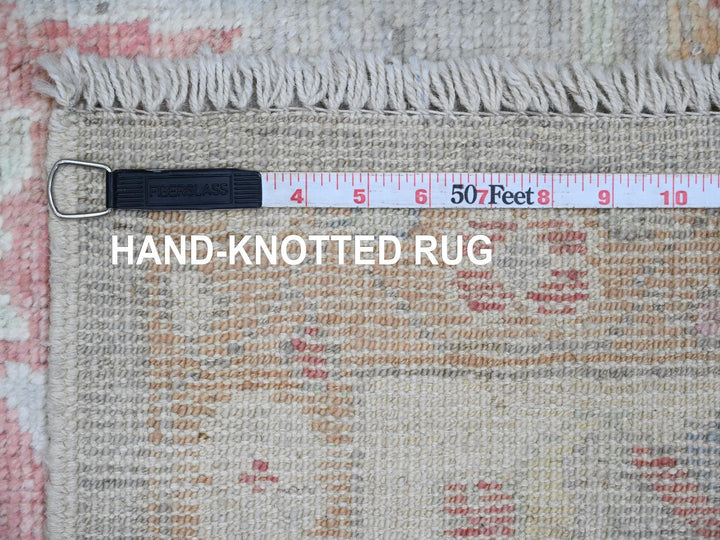 6'2" x 11'10" New Hand Knotted Grey Wool Runner Oriental Rug - MOA10220772