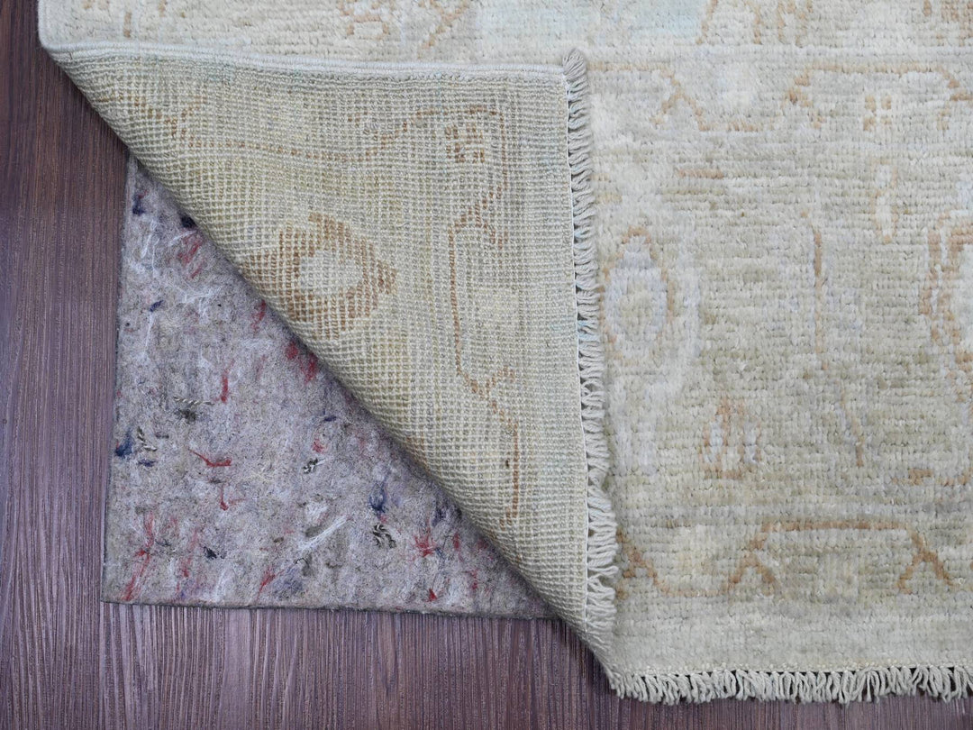 5'8" x 9'2" New Hand Knotted Ivory Wool Rectangle Oriental Rug - MOA10220776
