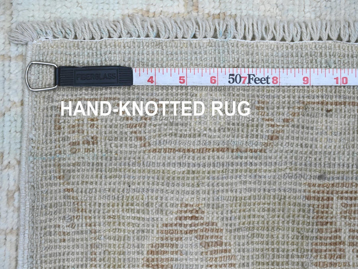5'8" x 9'2" New Hand Knotted Ivory Wool Rectangle Oriental Rug - MOA10220776