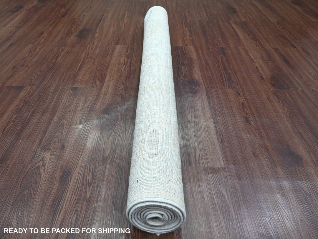 4'8" x 7'2" New Hand Knotted Ivory Wool Rectangle Oriental Rug - MOA10220777