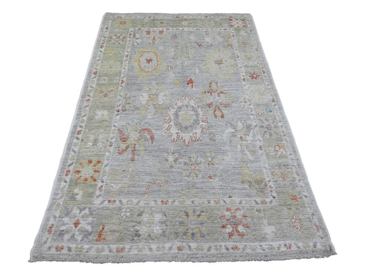 4'9" x 7'1" New Hand Knotted Grey Wool Rectangle Oriental Rug - MOA10220778