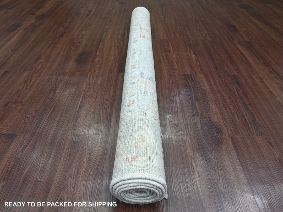 4'9" x 7'1" New Hand Knotted Grey Wool Rectangle Oriental Rug - MOA10220778