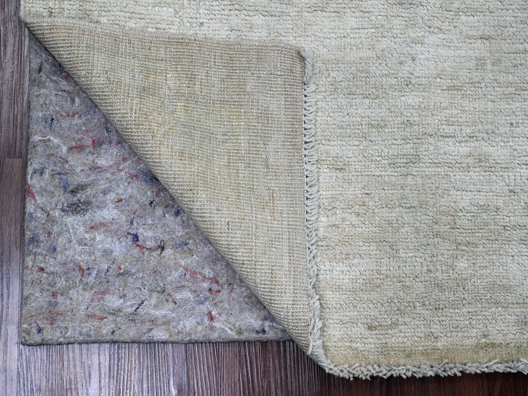 5'0" x 7'0" New Hand Knotted Ivory Wool Rectangle Oriental Rug - MOA10220779