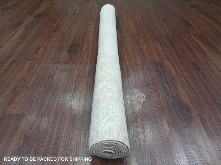 5'0" x 7'0" New Hand Knotted Ivory Wool Rectangle Oriental Rug - MOA10220779