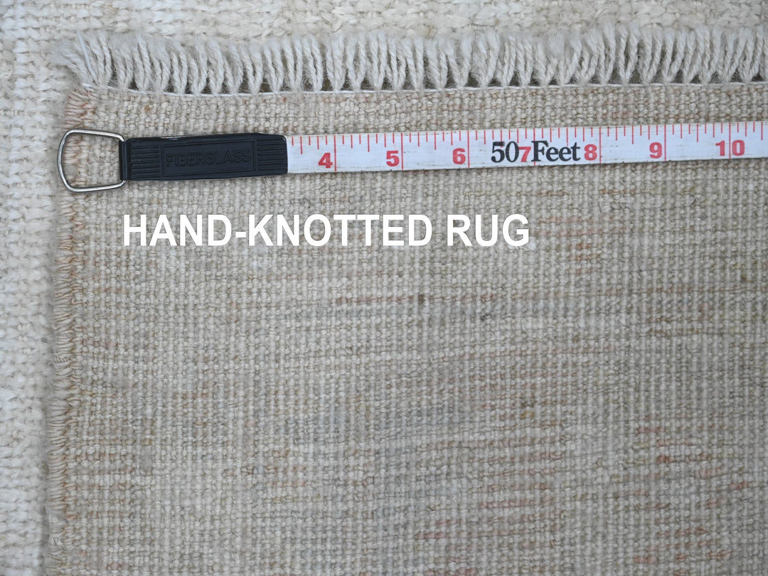 5'0" x 7'0" New Hand Knotted Ivory Wool Rectangle Oriental Rug - MOA10220779