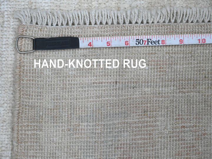 5'0" x 7'0" New Hand Knotted Ivory Wool Rectangle Oriental Rug - MOA10220779