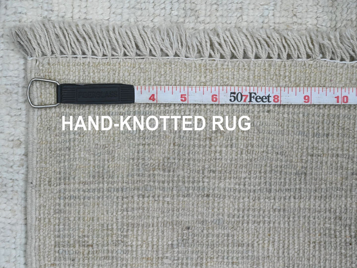 4'9" x 6'11" New Hand Knotted Ivory Wool Rectangle Oriental Rug - MOA10220780