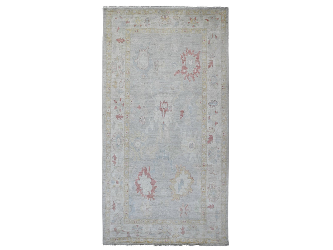 6'2" x 11'8" New Hand Knotted Grey Wool Runner Oriental Rug - MOA10220781