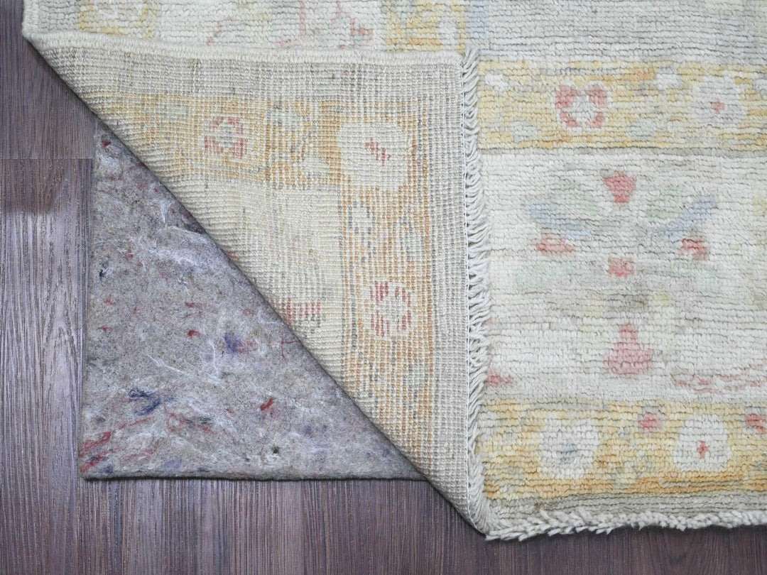6'2" x 11'8" New Hand Knotted Grey Wool Runner Oriental Rug - MOA10220781