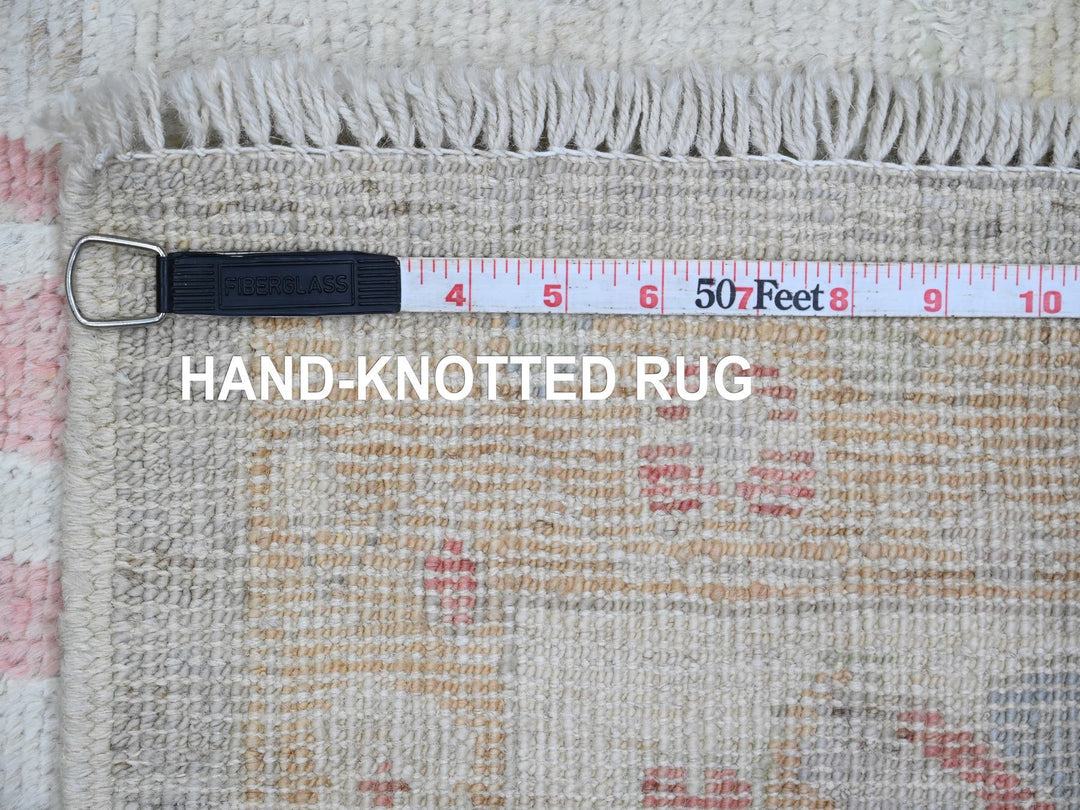 6'2" x 11'8" New Hand Knotted Grey Wool Runner Oriental Rug - MOA10220781