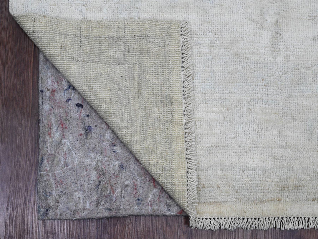 4'10" x 6'11" New Hand Knotted Ivory Wool Rectangle Oriental Rug - MOA10220782