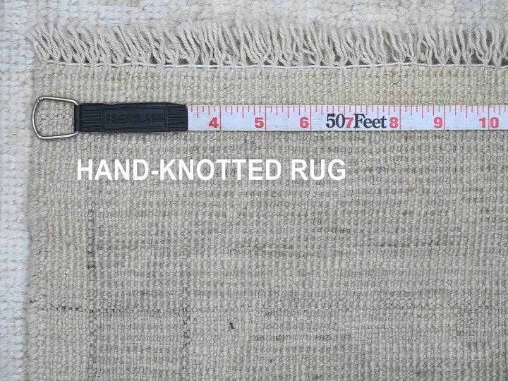 4'10" x 6'11" New Hand Knotted Ivory Wool Rectangle Oriental Rug - MOA10220782