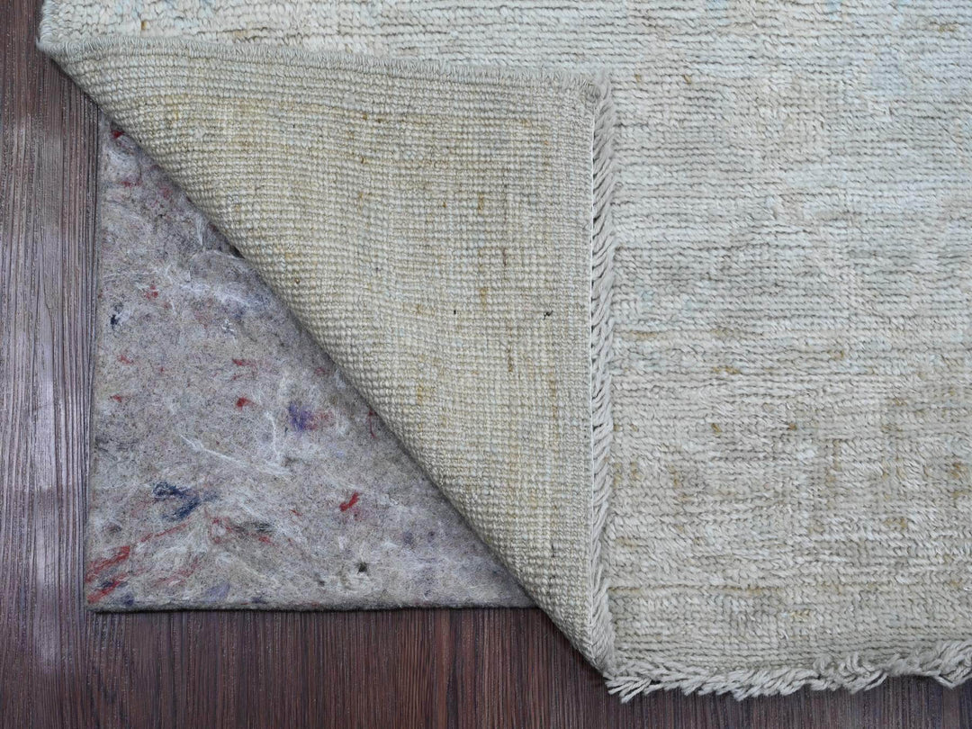 2'10" x 11'10" New Hand Knotted Grey Wool Runner Oriental Rug - MOA10220783
