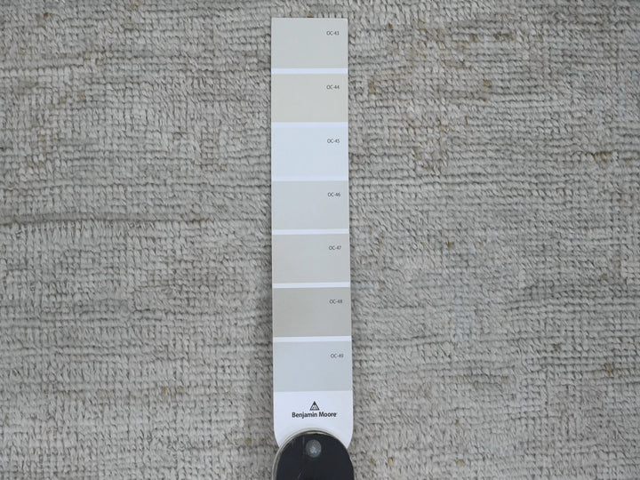 2'10" x 11'10" New Hand Knotted Grey Wool Runner Oriental Rug - MOA10220783