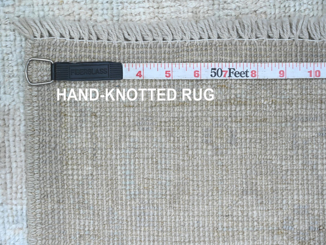2'10" x 11'10" New Hand Knotted Grey Wool Runner Oriental Rug - MOA10220783