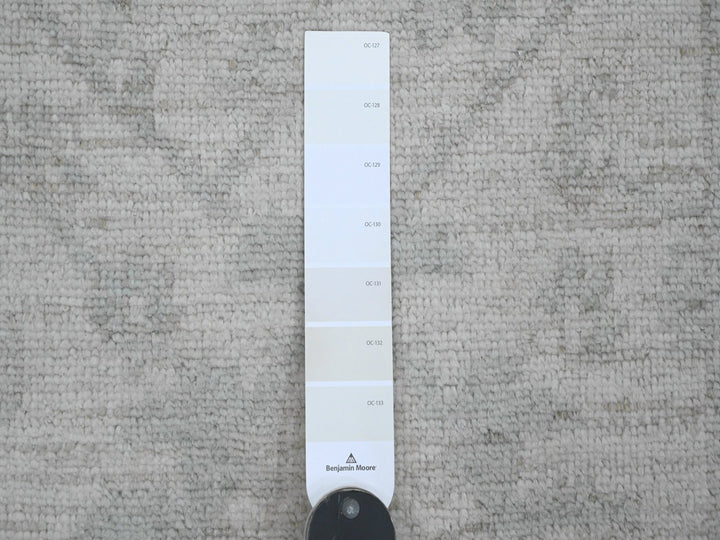 2'8" x 11'4" New Hand Knotted Ivory Wool Runner Oriental Rug - MOA10220788