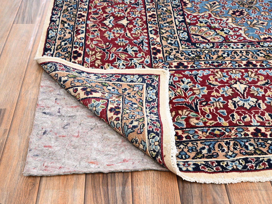9'10" x 12'7" Vintage Hand Knotted Ivory Wool Rectangle Oriental Rug - MOA1022078