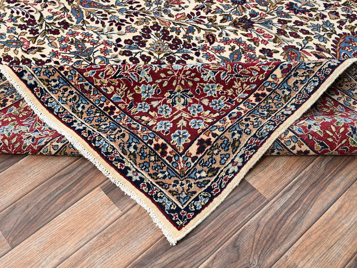 9'10" x 12'7" Vintage Hand Knotted Ivory Wool Rectangle Oriental Rug - MOA1022078