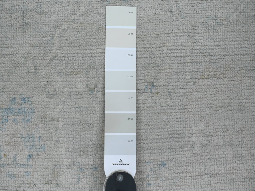 2'8" x 9'8" New Hand Knotted Grey Wool Runner Oriental Rug - MOA10220791