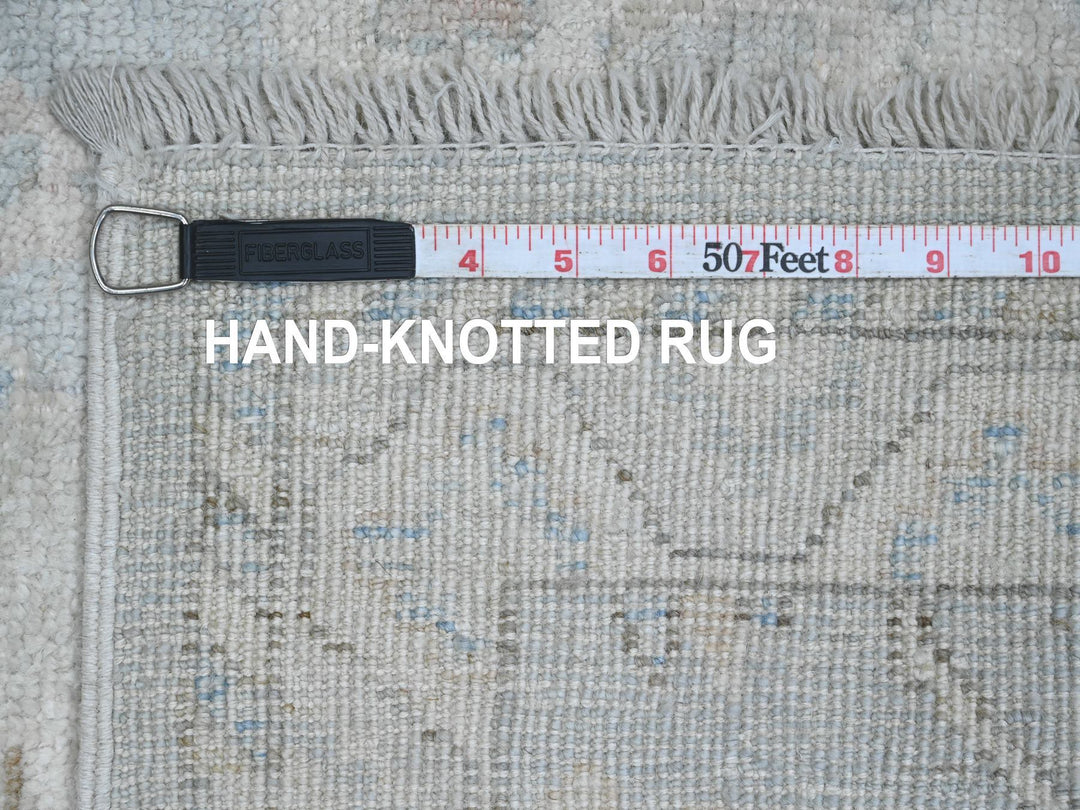 2'8" x 9'8" New Hand Knotted Grey Wool Runner Oriental Rug - MOA10220791
