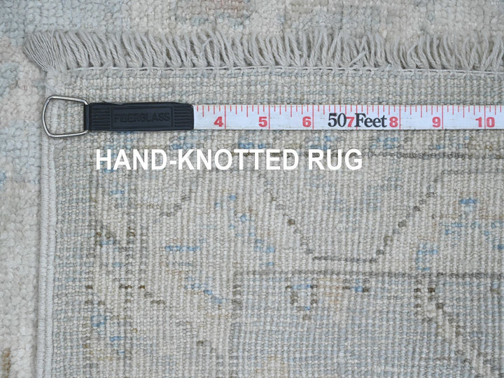 2'8" x 9'8" New Hand Knotted Grey Wool Runner Oriental Rug - MOA10220791