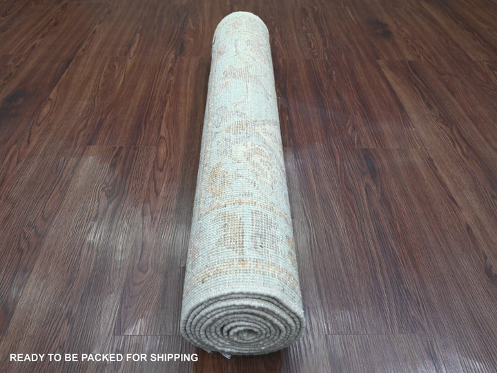 3'0" x 9'6" New Hand Knotted Blue Wool Runner Oriental Rug - MOA10220792