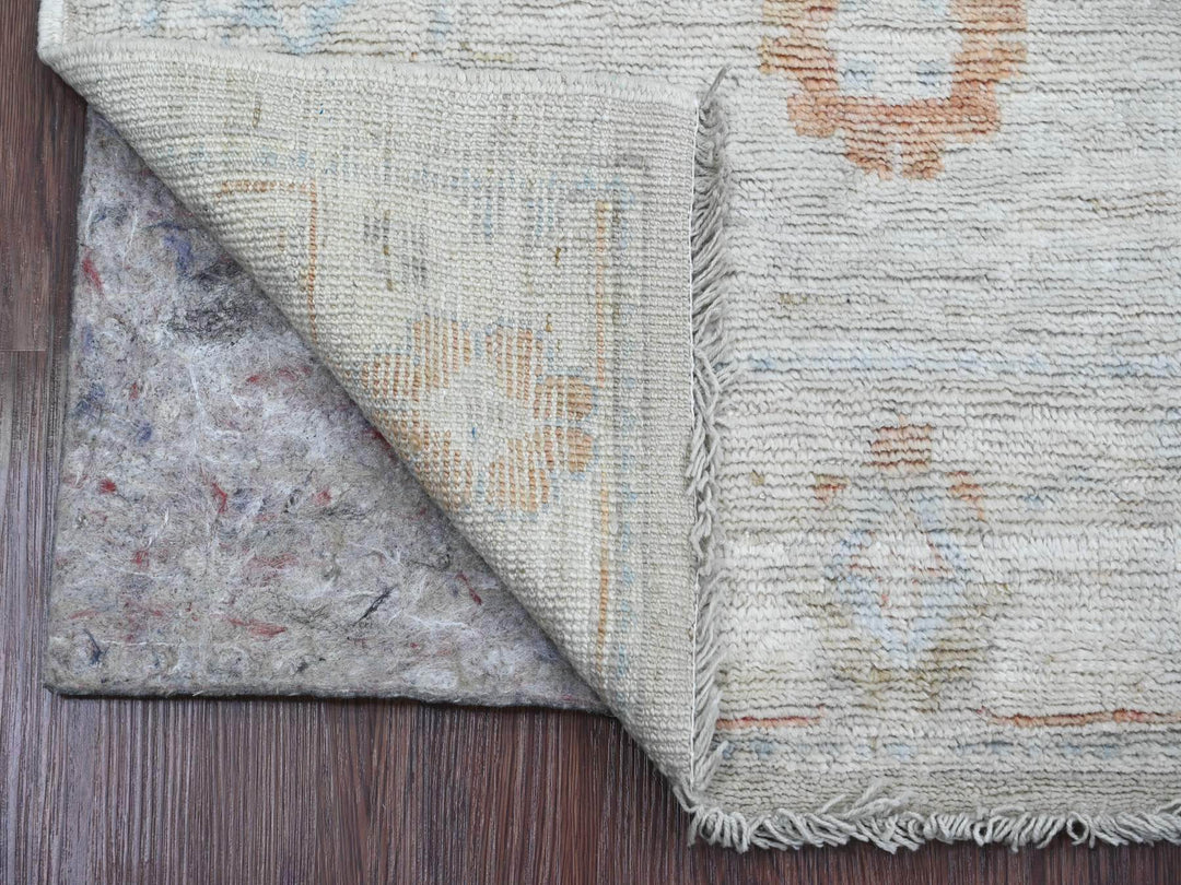 2'7" x 9'8" New Hand Knotted Ivory Wool Runner Oriental Rug - MOA10220793