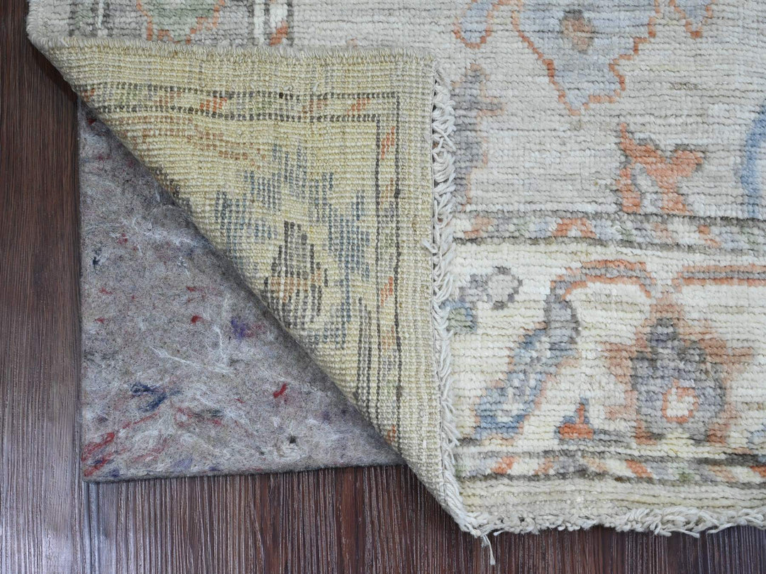 2'10" x 5'10" New Hand Knotted Grey Wool Runner Oriental Rug - MOA10220794