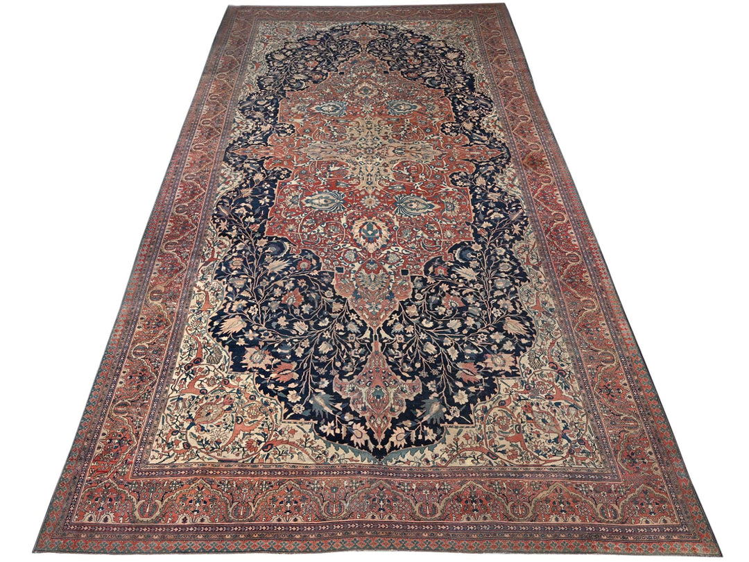14'0" x 25'9" Vintage Hand Knotted Red Wool Rectangle Oriental Rug - MOA1022079