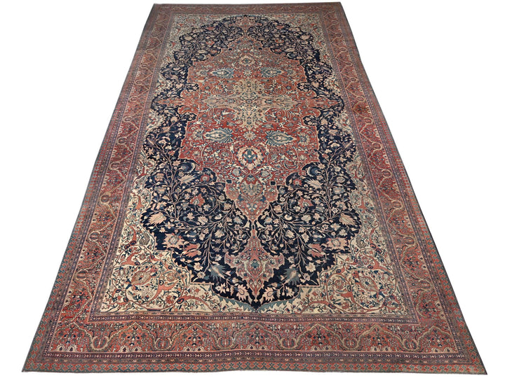 14'0" x 25'9" Vintage Hand Knotted Red Wool Rectangle Oriental Rug - MOA1022079