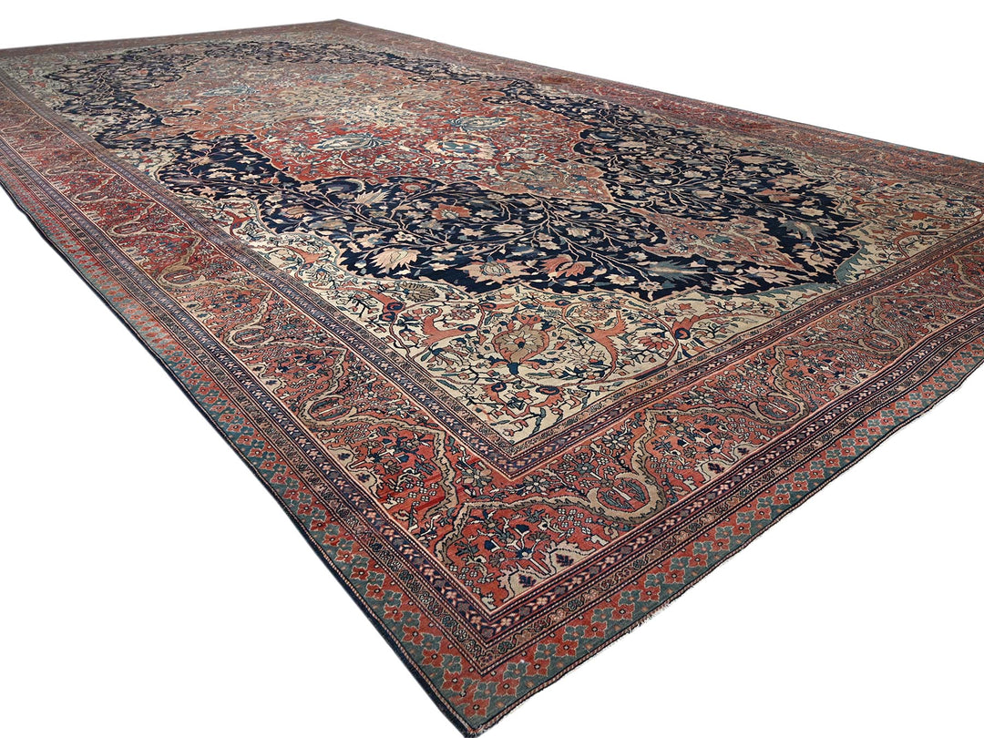 14'0" x 25'9" Vintage Hand Knotted Red Wool Rectangle Oriental Rug - MOA1022079