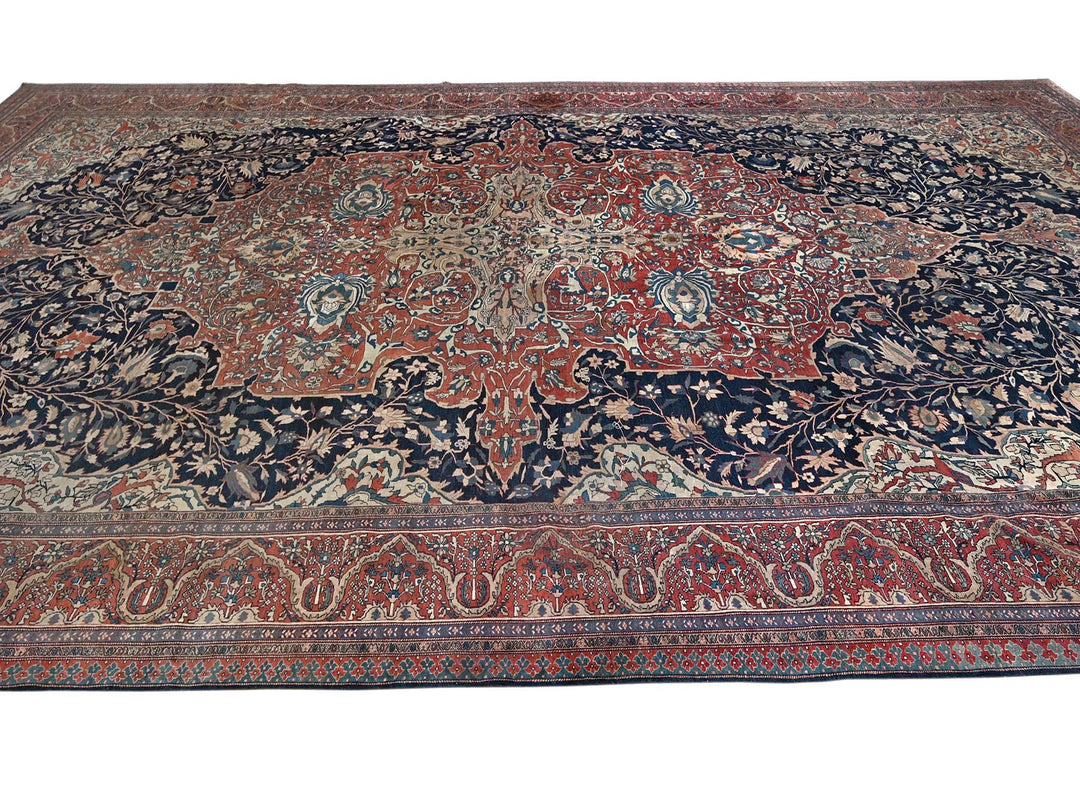 14'0" x 25'9" Vintage Hand Knotted Red Wool Rectangle Oriental Rug - MOA1022079