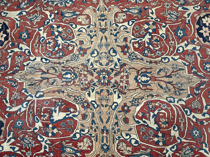 14'0" x 25'9" Vintage Hand Knotted Red Wool Rectangle Oriental Rug - MOA1022079