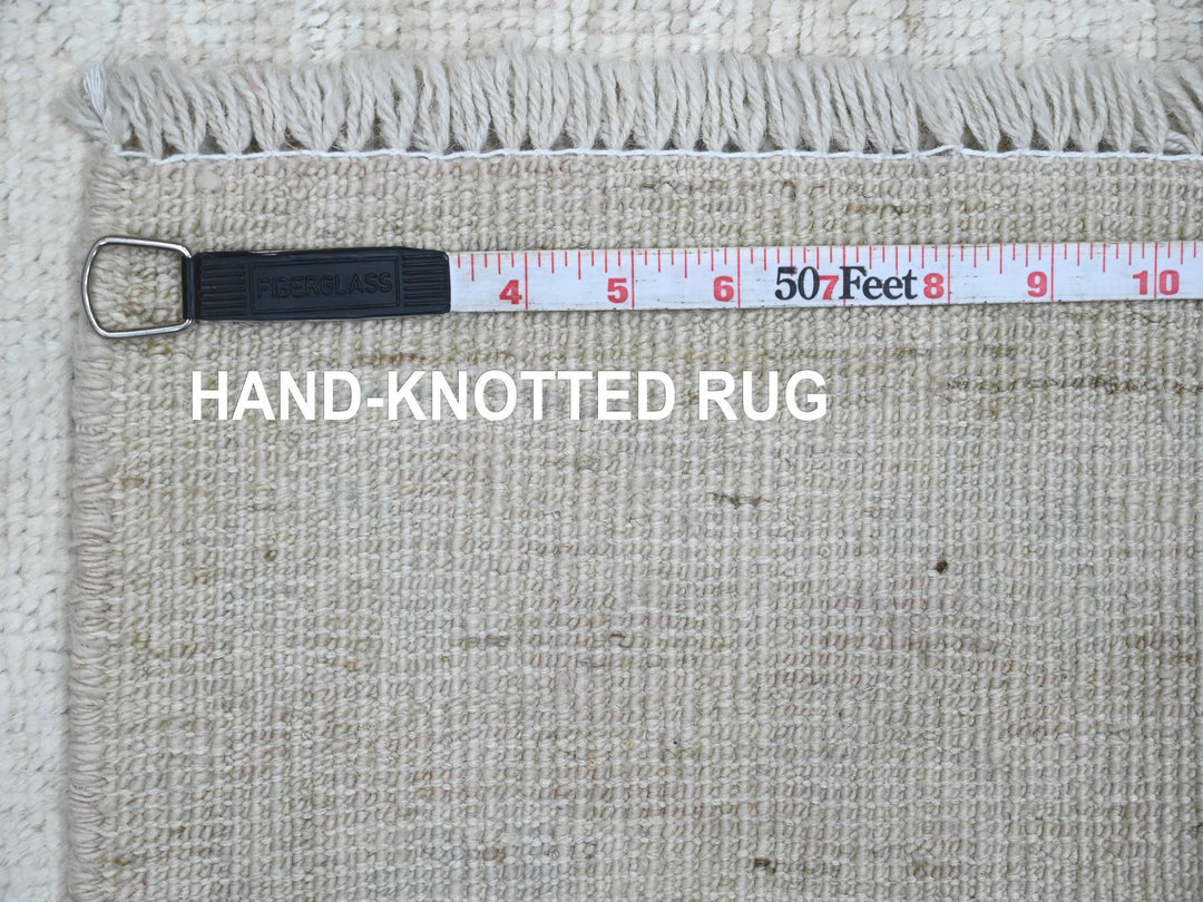 3'3" x 4'11" New Hand Knotted Ivory Wool Rectangle Oriental Rug - MOA10220801