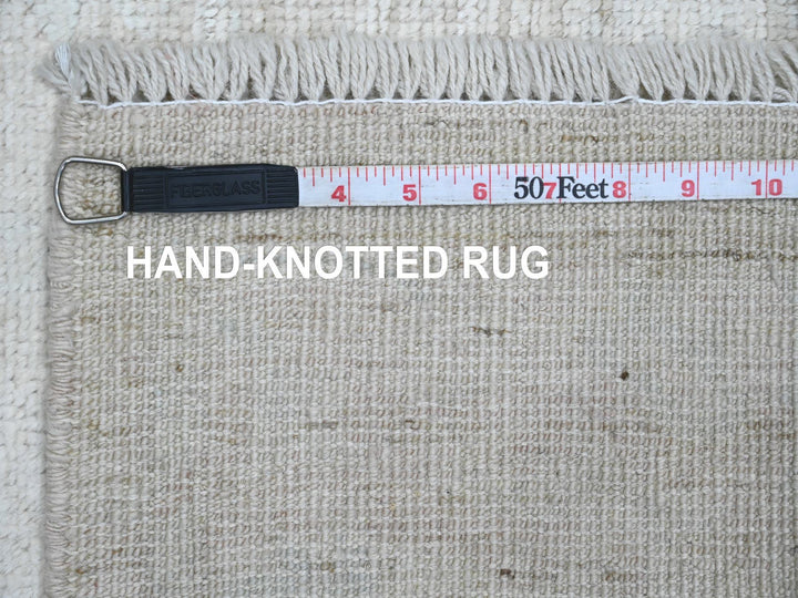 3'3" x 4'11" New Hand Knotted Ivory Wool Rectangle Oriental Rug - MOA10220801