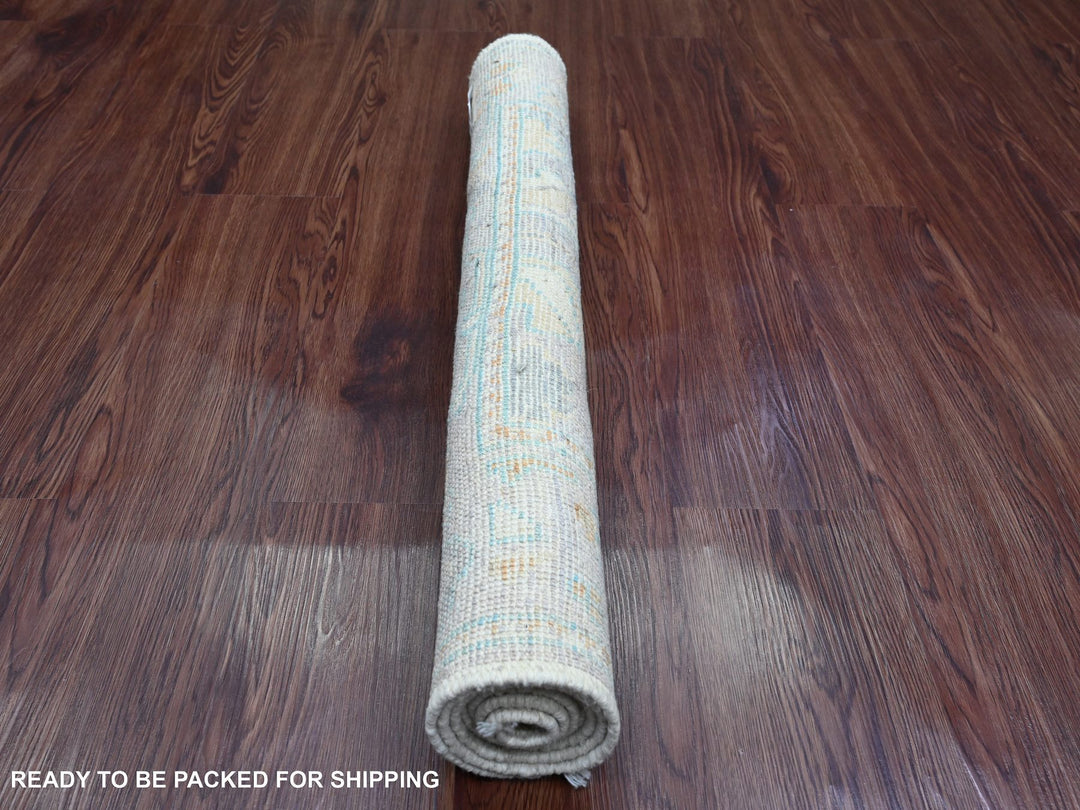 2'10" x 4'9" New Hand Knotted Grey Wool Rectangle Oriental Rug - MOA10220805