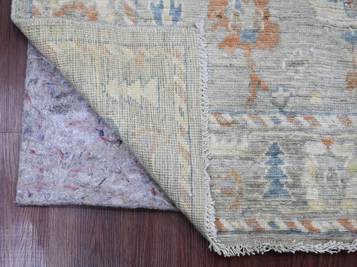 4'2" x 6'0" New Hand Knotted Grey Wool Rectangle Oriental Rug - MOA10220808