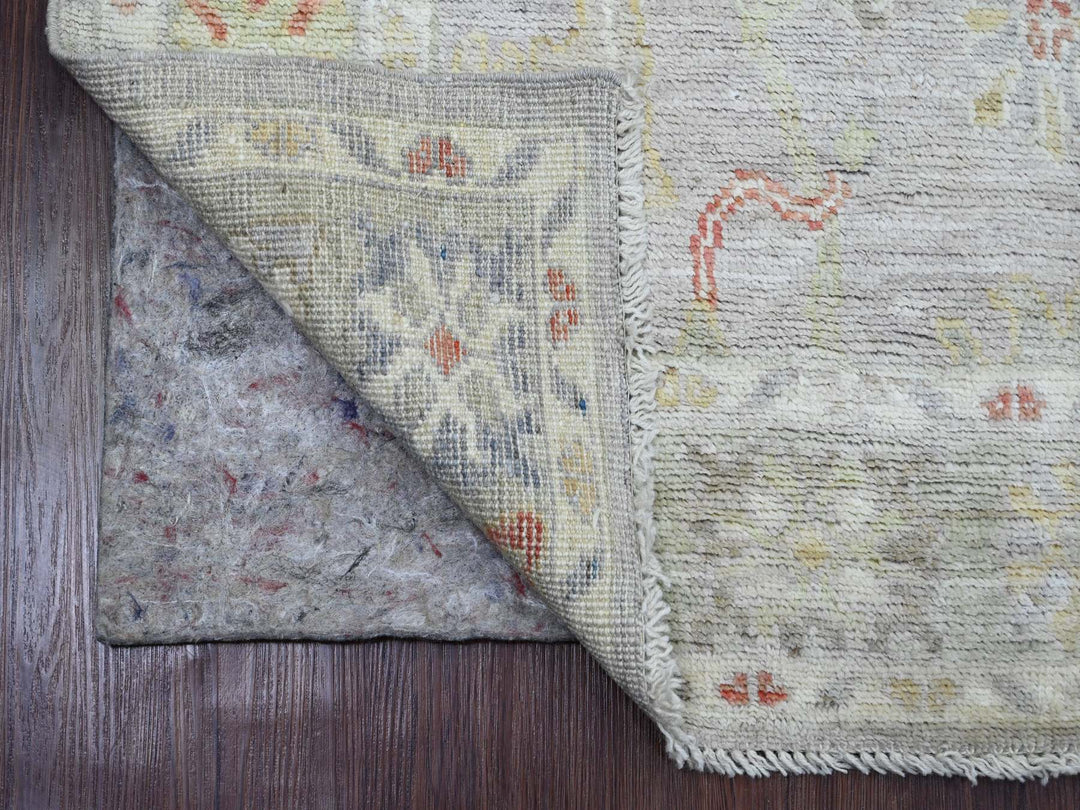 3'11" x 5'9" New Hand Knotted Grey Wool Rectangle Oriental Rug - MOA10220809