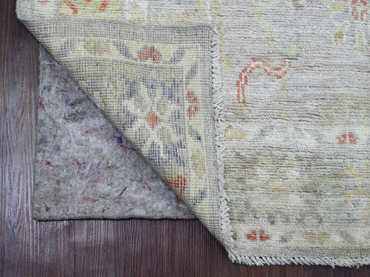 3'11" x 5'9" New Hand Knotted Grey Wool Rectangle Oriental Rug - MOA10220809