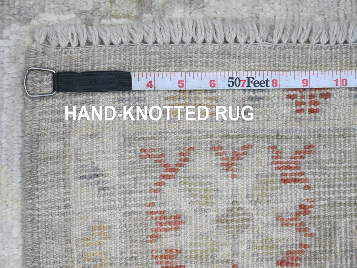 3'11" x 5'9" New Hand Knotted Grey Wool Rectangle Oriental Rug - MOA10220809