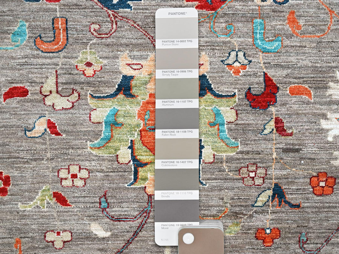 18'3" x 23'9" New Hand Knotted Grey Wool Rectangle Oriental Rug - MOA1022080