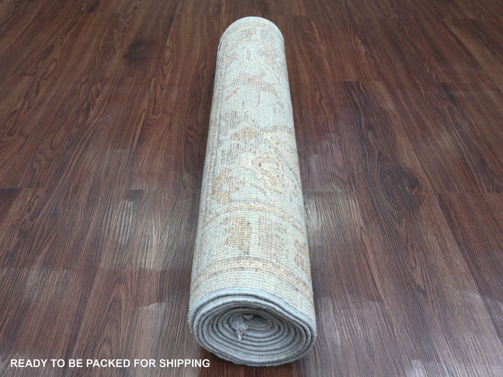 2'10" x 9'10" New Hand Knotted Blue Wool Runner Oriental Rug - MOA10220810