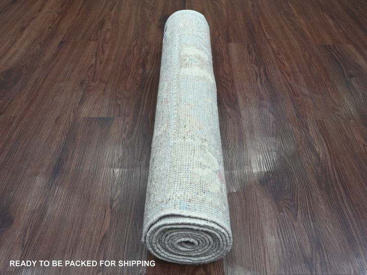2'9" x 10'2" New Hand Knotted Blue Wool Runner Oriental Rug - MOA10220812