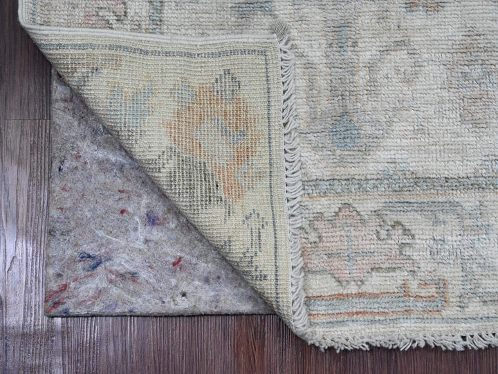 2'7" x 9'6" New Hand Knotted Ivory Wool Runner Oriental Rug - MOA10220813