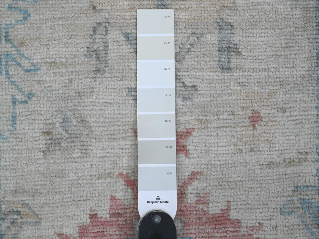 2'9" x 11'7" New Hand Knotted Ivory Wool Runner Oriental Rug - MOA10220814