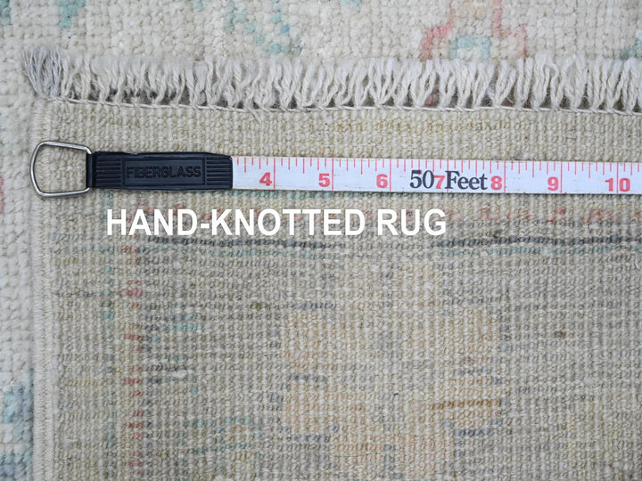 2'9" x 11'7" New Hand Knotted Ivory Wool Runner Oriental Rug - MOA10220814