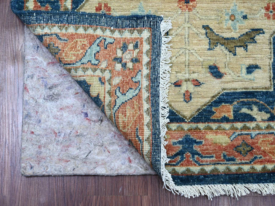 2'7" x 11'9" New Hand Knotted Blue Wool Runner Oriental Rug - MOA10220815